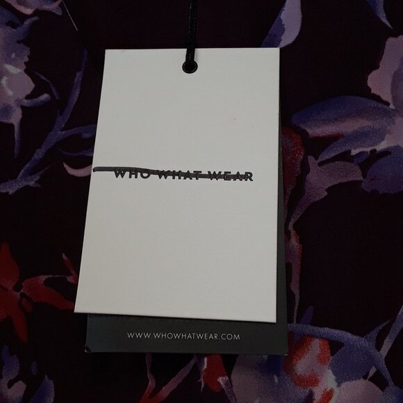 Nwt Who What Wear Purple Floral Wrap Dress - Picture 14 of 16